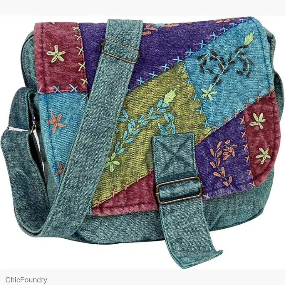 Handmade Cotton Crossbody Shoulder Bag Messenger Boho Hobo